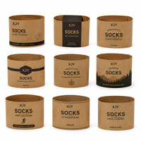 XJY Manchons en papier kraft écologique imprimés sur mesure pour l'emballage de chaussettes