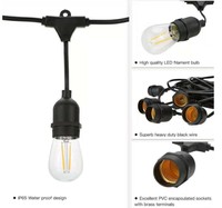 Guirlande lumineuse LED S14 étanche IP65, dimmable, incassable, style Edison E27, pour extérieur, vintage, pour fêtes, jardins et cafés