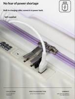 Valise trolley moderne de 30 pouces en ABS avec roulettes pivotantes, étanche, serrure TSA, interface USB, bagage durable et anti-explosion pour les voyages d'affaires