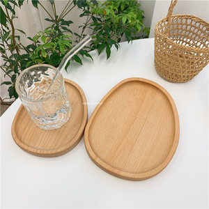 Wooden Serving <b>Tray</b> Oval Natural Finish Durable For Hotel <b>Tea</b> Coffee Child Use - Product Image 4