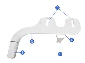 2020 nete에서 신선한 호리호리한 이중 분사구 자동 청소 뜨겁고 찬 bidet 부착