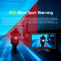 Écran tactile IPS 10,1 pouces 4 canaux 1024x600, écran partagé, caméra de recul pour camion BSD (détecteur d'angle mort) 170° 1080P, étanche IP68