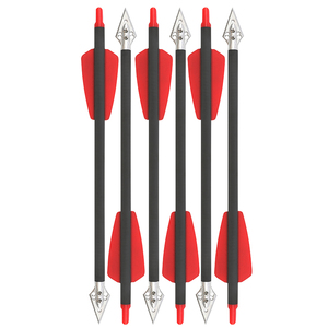 Phụ kiện cung tên: Mũi tên carbon nguyên chất 8 inch với hai lông cao su và đầu mũi tên ngắn dùng cho săn bắn ngoài trời - Product Image 1