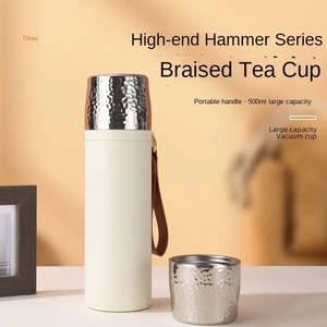 Tasse à thé braisée à couvercle de marteau personnalisable en acier inoxydable 316 bouteille thermos sous vide laque tasse de cadeau d'eau de séparation de thé de voiture - Product Image 1
