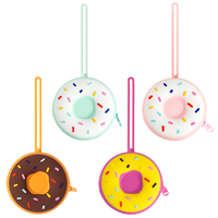 Étui de rangement pour sucettes en silicone de qualité alimentaire sans BPA, en forme de donut, support pour jouets de bébé, sac pour anneaux de dentition avec porte-monnaie pour poussette