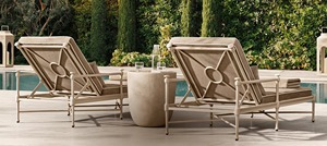 Custom All Weather Aluminum Outdoor Garden <b>Sofa</b> Set, Retro Design Patio Conversation Furniture Set with Seat Cushions - Product Image 4