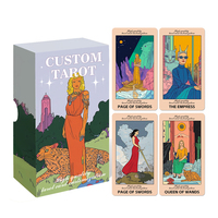 Impression et fabrication en gros de jeux de table cartes dorées estampillées cartes oracle de tarot personnalisées avec guide