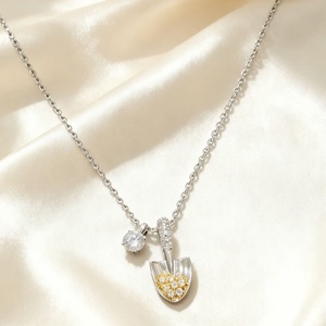 Collar con Colgante de <span class=keywords><strong>Pala</strong></span> de Plata de Ley S925 Brillante, Directo de Fábrica SPJ, Joyería de Lujo Minimalista y Única para <span class=keywords><strong>Mujer</strong></span> - Product Image 5