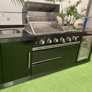 2022 Hangzhou Vermont cucina in acciaio inossidabile nero con griglia a gas a 6 fuochi e mini frigorifero - Product Image 2