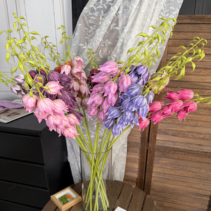 Jinxi <b>Artificial</b> <b>Flowers</b> Single Stem Silk Wedding Decor Realistic Feel Decorative Ornament Herb Wind Chime Simulated <b>Flower</b> - Product Image 1