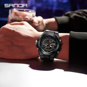 Reloj de Cuarzo Digital SANDA 3363 de Lujo para Estudiantes de Secundaria y Hombres, Reloj Deportivo Multifuncional Resistente al Agua con Alarma - Product Image 6