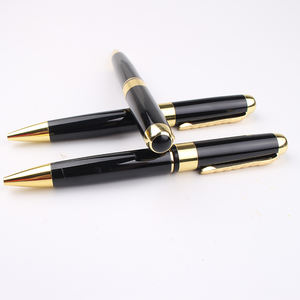 Stylo bille personnalisé de haute qualité avec logo, noir et or, pointe 1,0 mm, en métal durable - Product Image 5