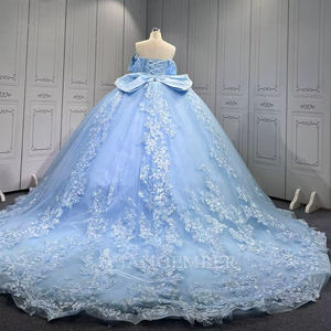 Vestidos <span class=keywords><strong>de</strong></span> 15 Años Lsmu161, Vestido <span class=keywords><strong>de</strong></span> Quinceañera Azul Cielo con Apliques <span class=keywords><strong>de</strong></span> Encaje, Vestido <span class=keywords><strong>de</strong></span> Princesa con Lentejuelas y Lazo, Jancember - Product Image 3