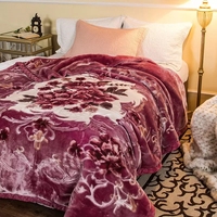 Promotion du Nouvel An : Couverture en crochet personnalisable de style coréen, imprimé de luxe, 100% polyester, couverture en fourrure Raschel, chaude et douce