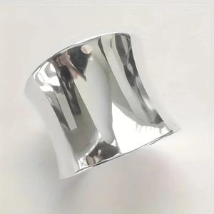 Anello Geometrico H490 in Argento, Minimalista Unisex per Uso Quotidiano, Anelli Raffinati - Product Image 3