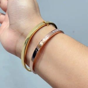 Bracelets et joncs de luxe SGARIT, bijoux fantaisie sur mesure en or pur 18 carats et diamants de laboratoire, cadeau pour femme. - Product Image 2