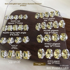 Pavé <span class=keywords><strong>de</strong></span> strass en cristal K9 Paso Sico ultra-brillant pour nail art, sans base, grand format, forme œuf <span class=keywords><strong>de</strong></span> pigeon, carré épais - Product Image 1