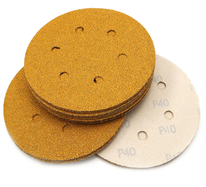 80 Грит 5-дюймовый Карбид кремнезема и оксид алюминия золотой шлифовальный диск крюк и петля абразивная наждачная бумага с бумажной подкладкой - Product Image 6