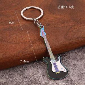Llavero de guitarra metálico vintage Y2K al por mayor con purpurina, mosquetón retro estilo <span class=keywords><strong>milenio</strong></span> brillante, llavero de moda estilo caricatura - Product Image 4