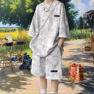 Conjuntos Deportivos de Algodón Estampados de Moda Urbana, Diseño Casual de Verano, Fabricación en Fábrica al Por Mayor, Estilo Hip Hop, Talla Grande - Product Image 2