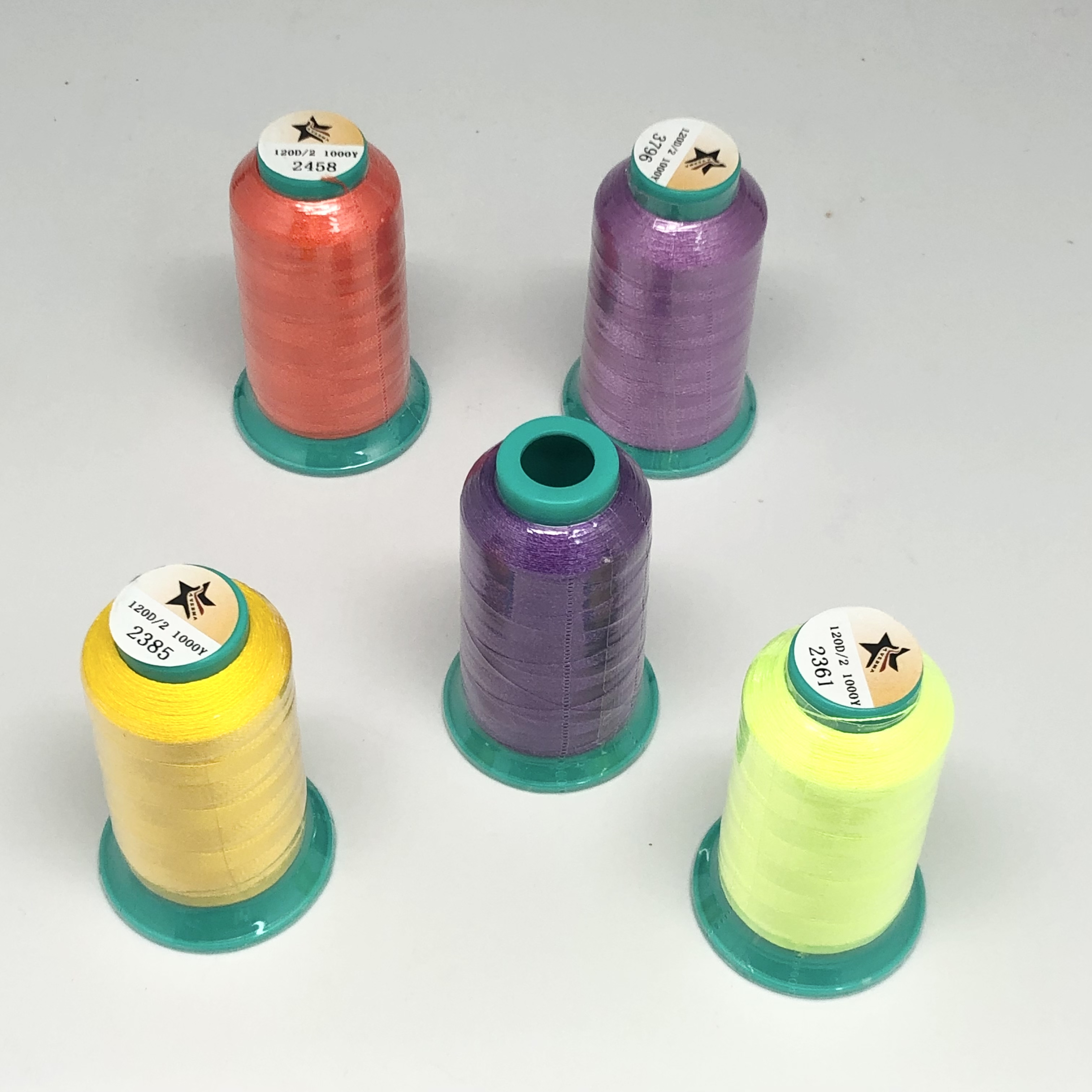 Оптовая продажа, фабричная машинная вышивка, нашивка 120D/2, 100% полиэфирная Вышивальная нить