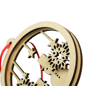 Bola de <span class=keywords><strong>Navidad</strong></span> Adornos colgantes Ángel de <span class=keywords><strong>madera</strong></span> doble capa muñeco de nieve colgante de <span class=keywords><strong>Navidad</strong></span> para decoración de árboles - Product Image 5