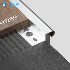 Perfil de aluminio en forma de J antideslizante, impermeable, de diseño tradicional, para bordes de escalones, molduras metálicas Hero para el hogar - Product Image 1