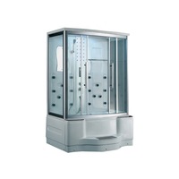 Cabine de douche hammam moderne Como Hotel avec porte coulissante noire 90x90 en verre transparent et cadre en alliage d'aluminium brossé