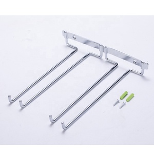 Support mural en acier inoxydable pour <span class=keywords><strong>verres</strong></span> <span class=keywords><strong>à</strong></span> vin, porte-<span class=keywords><strong>verres</strong></span> en fer noir pour bar, cuisine, rangement suspendu sous armoire - Product Image 3