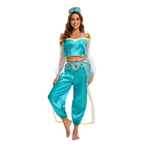 Disfraz de Princesa Jasmine, Disfraz de <span class=keywords><strong>Aladdin</strong></span>, Disfraz de Halloween, Disfraz Indio Femenino, Traje de Bailarina Regional, Cosplay de <span class=keywords><strong>Anime</strong></span> y Cuentos de Hadas - Product Image 3
