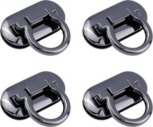 Cierres de metal Chinflly PCS con cierre giratorio, estilo anillo negro, para bolsos, carteras, maletines y manualidades. - Product Image 1