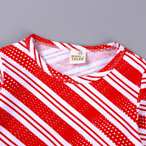 Completo Natalizio Rosso Stile Barretta di Cioccolato per Ragazze 2025, Set 2 Pezzi con Top a Maniche Lunghe e Pantaloni - Product Image 4