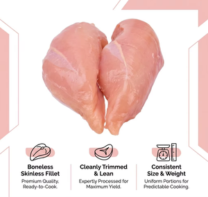 Petto di Pollo Congelato Halal, Vendita all'Ingrosso, Senza Osso e Pelle, <span class=keywords><strong>Filetto</strong></span> di Petto di Pollo Congelato per Esportazione, IQF Pollame - Product Image 5