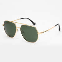 Lunettes de soleil carrées unisexes, monture en métal à double pont, verres UV400, protection UV longue durée, lunettes de soleil tendance, OEM