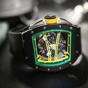 Premium Sport Luxury <b>Skeleton</b> <b>Watch</b> Men Black Tonneau Design Sapphire Crystal Ceramic <b>Automatic</b> <b>Watch</b> - Product Image 3