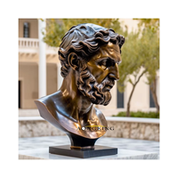 Sculpture de buste en bronze de qualité muséale, statue de figure humaine réaliste pour la commémoration