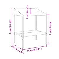 Table de jardinage à 2 niveaux en acier robuste avec revêtement en poudre, station de travail extérieure pour plantes, étagère de rangement résistante aux intempéries