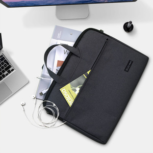 Deli Document Organizer Laptop Bag 5590 Zippered Business Briefcase Office Meeting Handbag Black Gray - Product Image 1