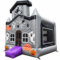 Château gonflable commercial Ceyu Halloween en PVC, maison hantée avec design effrayant fantôme et citrouille, idéal pour la location d'événements festifs