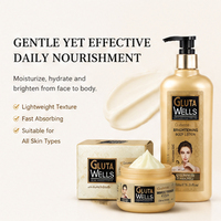 Ensemble de soins de la peau au glutathion, éclaircissant le teint, crème hydratante pour le visage, gel douche, sérum, huile pour le corps, ensemble de 7 pièces