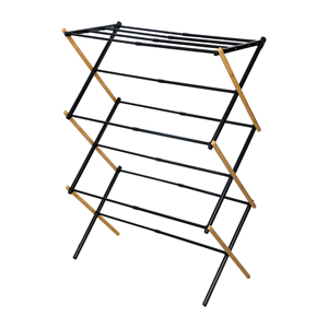 Supports de rangement pliables à 3 couches Organisateur de séchoir à linge Séchoir à linge intérieur en <span class=keywords><strong>bambou</strong></span> - Product Image 2