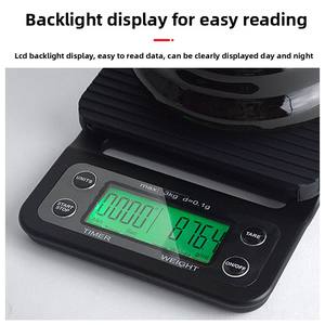 전문가 1g 바리 스타 전자 커피 저울 5kg 에스프레소 빈 디지털 계량 저울 (타이머 포함), LCD - Product Image 4