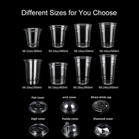 Gobelets en plastique transparent jetables avec logo personnalisé, 8 oz, 12 oz, 16 oz, 24 oz, 32 oz, pour l'emballage de salades de fruits et d'açaï.