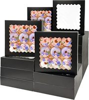 Boîtes à donuts en papier kraft à 9 compartiments avec fenêtre transparente pour chocolats, fraises, macarons, mini-gâteaux