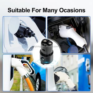 Nouvel adaptateur de chargeur EV portable 80A J1772 vers <span class=keywords><strong>Tesla</strong></span> avec protection contre la pluie et la neige, certifié CE pour une recharge extérieure sécurisée - Product Image 4