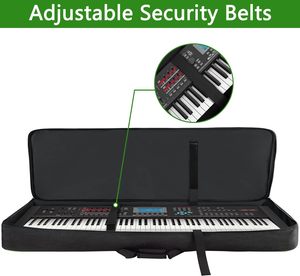 Échantillon gratuit Sac de clavier personnalisé grand format 61 touches Étui fin en fibre de carbone avec roulettes Sac de clavier à roulettes avec touches - Product Image 5