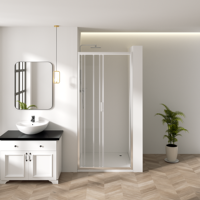 Paroi de douche coulissante à triple articulation en aluminium à 3 panneaux, verre trempé, design moderne, garantie 3 ans, cabine de douche pour salle de bain