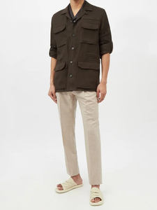 <span class=keywords><strong>Giacca</strong></span> da camicia nuova moda da <span class=keywords><strong>uomo</strong></span> in misto <span class=keywords><strong>lino</strong></span> di alta qualità su misura OEM - Product Image 3