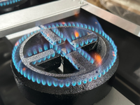 Cuisinière à gaz commerciale de luxe en acier inoxydable, 6 brûleurs, haute puissance 210 000 BTU, design nord-américain, certifiée ETL, garantie 1 an