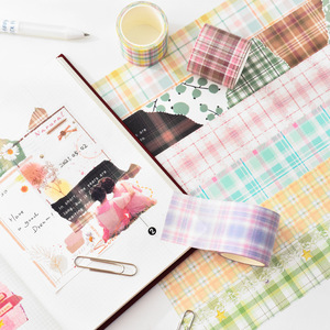 Nuovi adesivi per account a mano ragazza plaid uniforme plaid adesivi in materiale fatti a mano fai da te e nastro washi in carta - Product Image 5